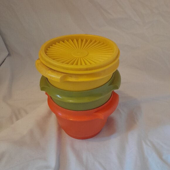 VTG Retro 1970s Tupperware Replacement Bowls: 886-12, 886-14, 886-16 & Lid: 812 - Picture 12 of 15